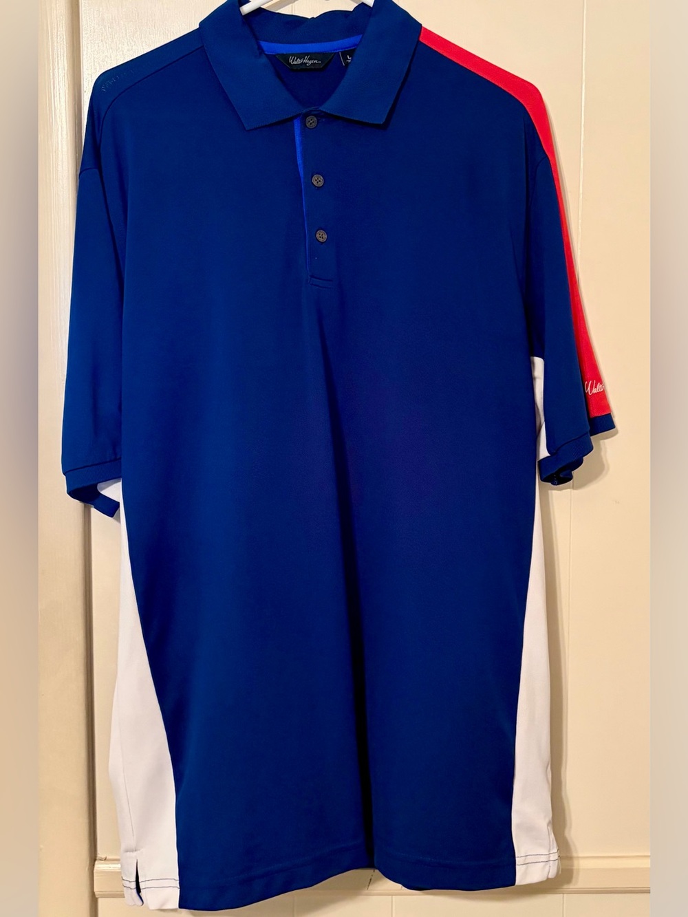 Walter Hagen Blue Polo with Red & White Accents